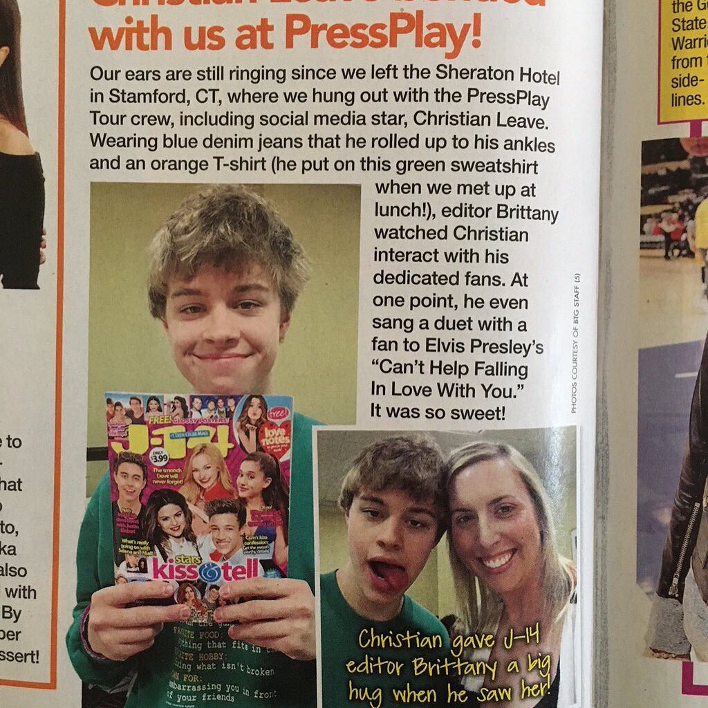 pressplaymgmt's tweet photo. Our @ChristianLeave is verified and back in @J14Magazine https://t.co/q62udq91AG