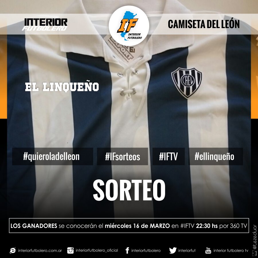 InteriorFut's tweet photo. RT+FAV para participar por la camiseta de El Linqueño. Se sorteo el miércoles en #IFTV por @360tvdigital. https://t.co/9szuWB9lLn