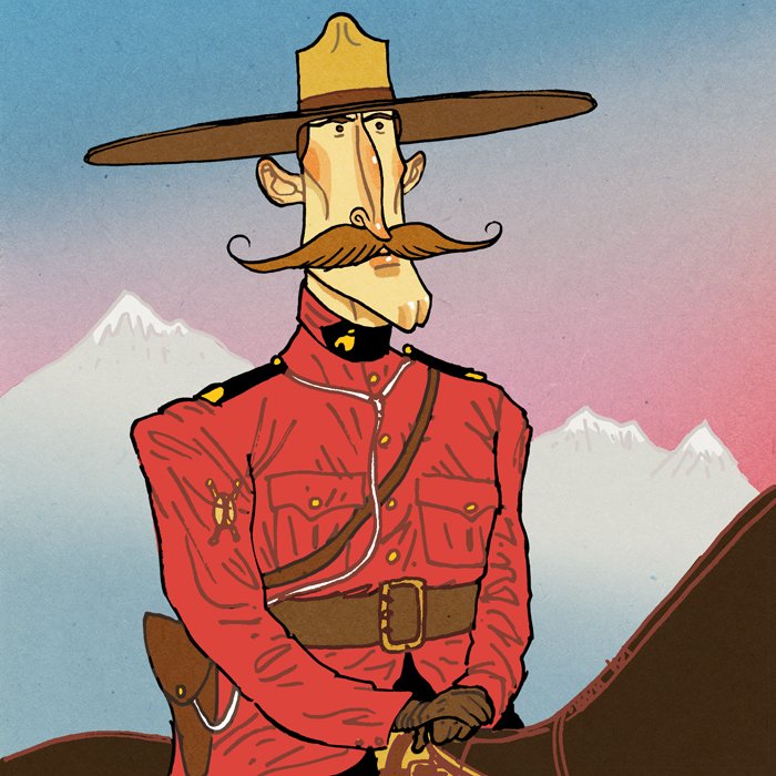 A Canadian Mountie fighting evil in his #PaleGeraniumLake jacket  #colour_collective