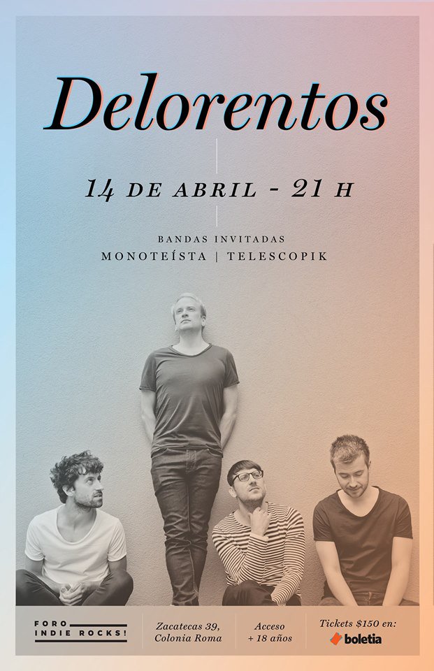 delorentos's tweet photo. Estamos llegando a MEXICO CITY! @indierocks 14 Abril!
Consigue tus entradas ya!! https://t.co/JEmAqhgssV https://t.co/T50TA5TfHf