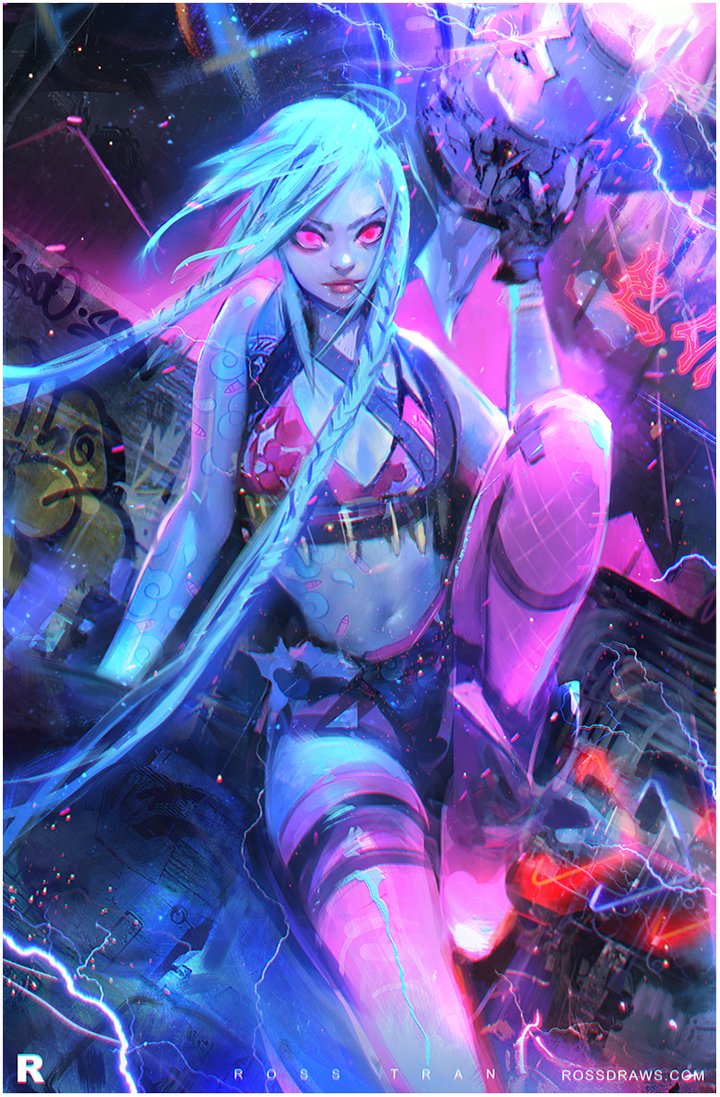 Rossdraws's tweet image. Drawing JINX from the episode!!! Iceee Creammm youtu.be/7SJyfbX2bdE #jinx @LeagueOfLegends #illustration