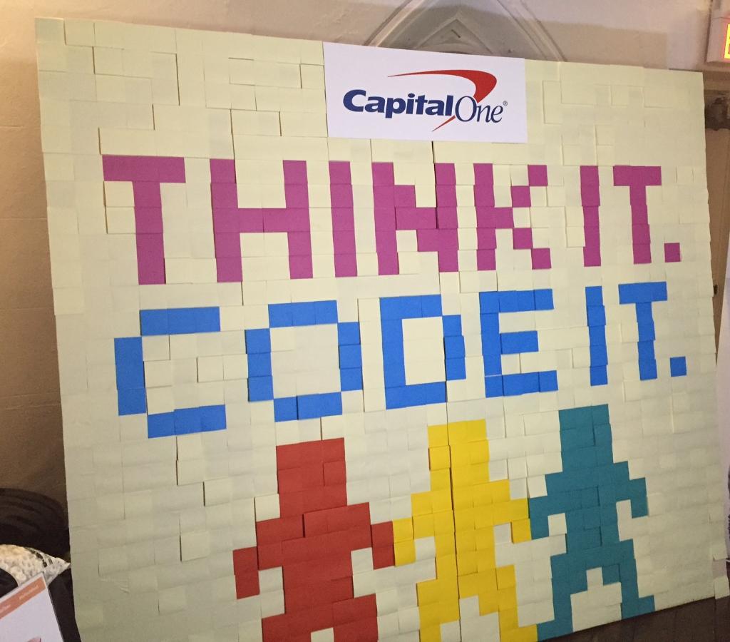 CapitalOneCA's tweet photo. We were well represented yesterday at #tvTechFest with our delicious candy bar and eye-catching sticky notes! https://t.co/2kZFXYILnk