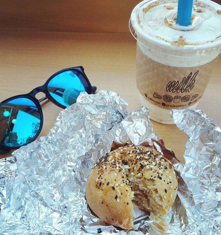 milkbarstore's tweet photo. crunchy cereal shake ✔️
everything bagel bomb ✔️
killer sunnies ✔️
...aka our kind of friday PM! 
(📸 @liserinekim) https://t.co/6eZB3la0Yt