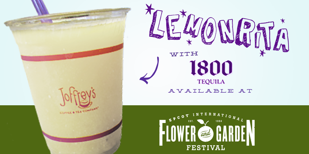 JoffreysCoffee's tweet photo. Get stamped - NEW frozen LemonRita w/ 1800® Silver Tequila at the Epcot International Flower &amp; Garden Festival . https://t.co/rmwrt1PZiA