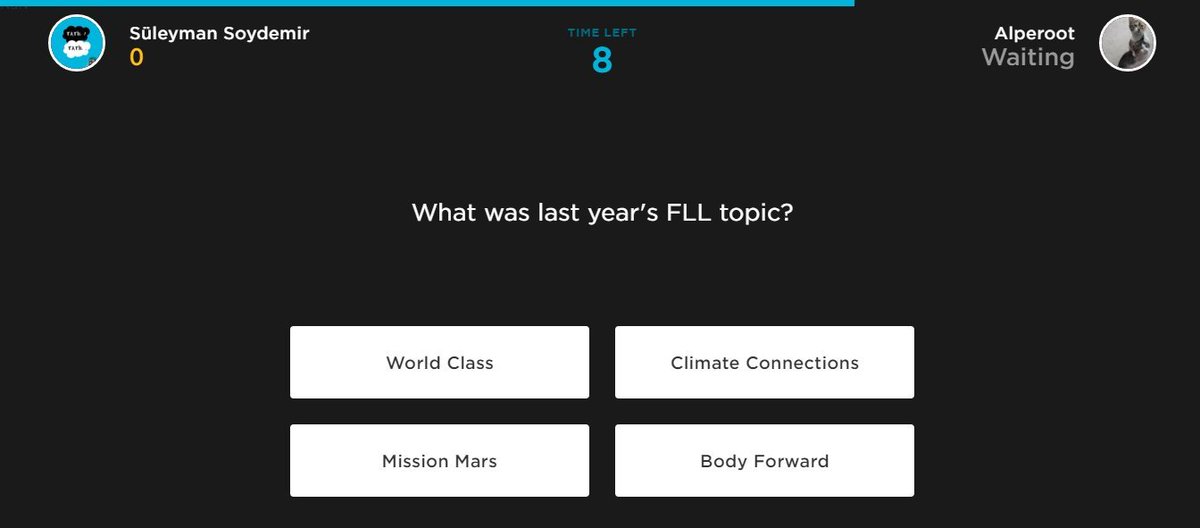 Trash Trek artık QuizUp'ta! quizup.com/topics/_f1c8dd… veya "FLL 2015-2016: Trash Trek" <a href="/ebozkan/">Emine Bozkan</a> <a href="/ktyildiz/">Tolga YILDIZ</a> <a href="/intr_spero/">Intersection Spero</a>