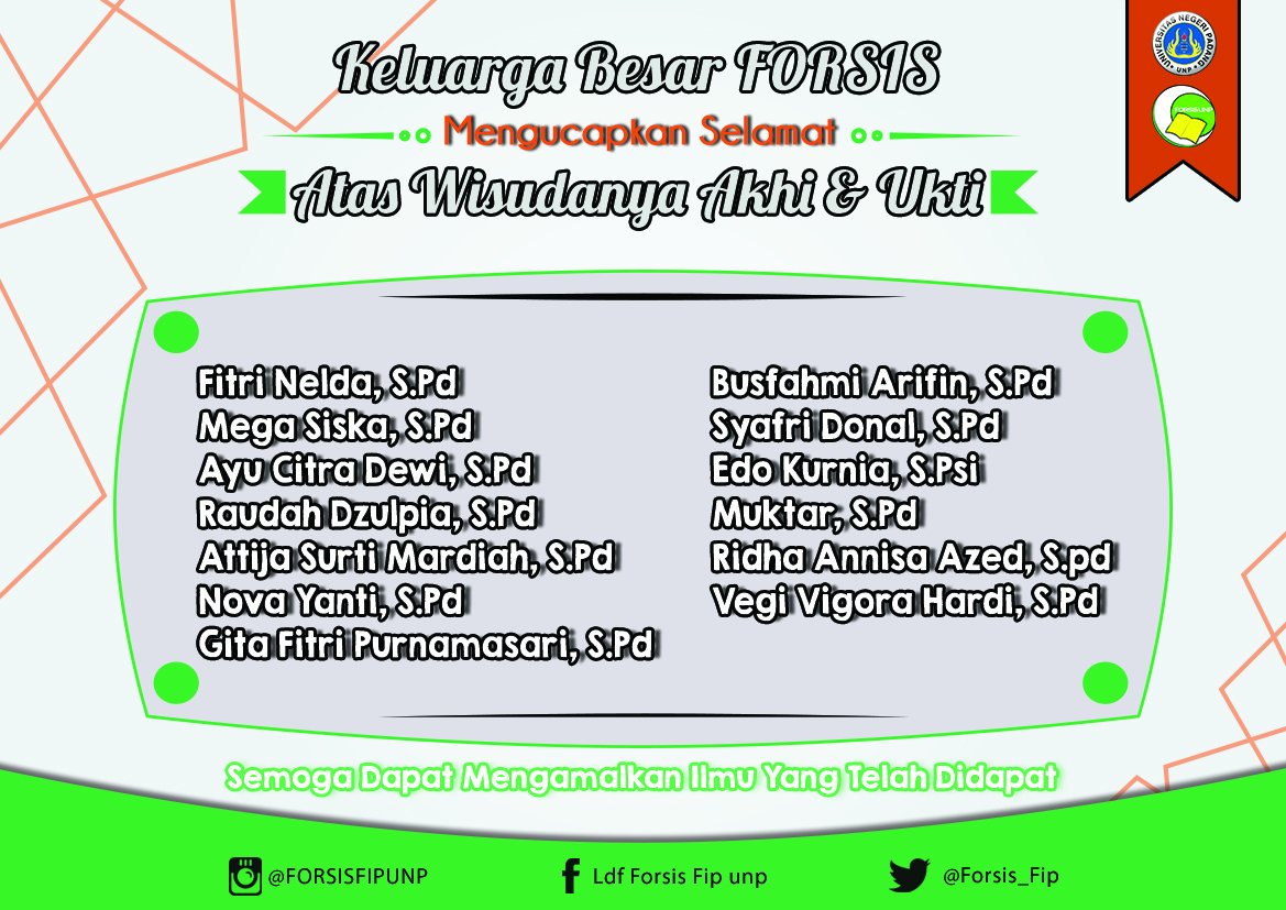 Barakallah kami ucapkam kepada akhi dan ukhti atas wisudanya. Cc <a href="/mediaUNP/">Media UNP</a> <a href="/InfoUNP/">IG : infounp</a> <a href="/kitaUNP/">Mahasiswa UNP</a> <a href="/PsikologiUNP/">PsikologiUNP</a>