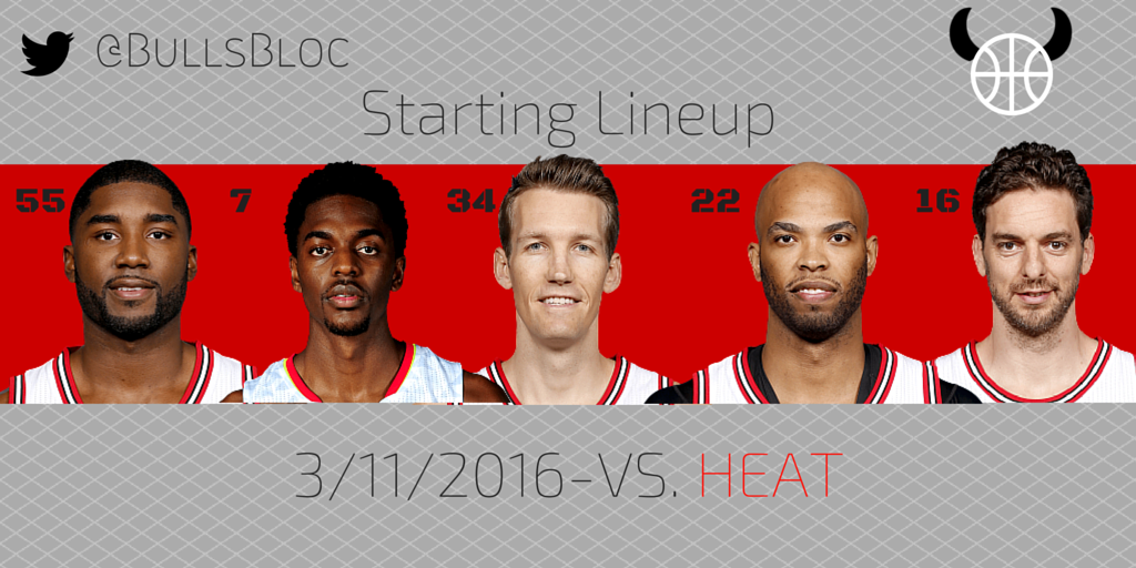 BullsBloc's tweet photo. Your #Bulls starters. https://t.co/zxLbvBNy85