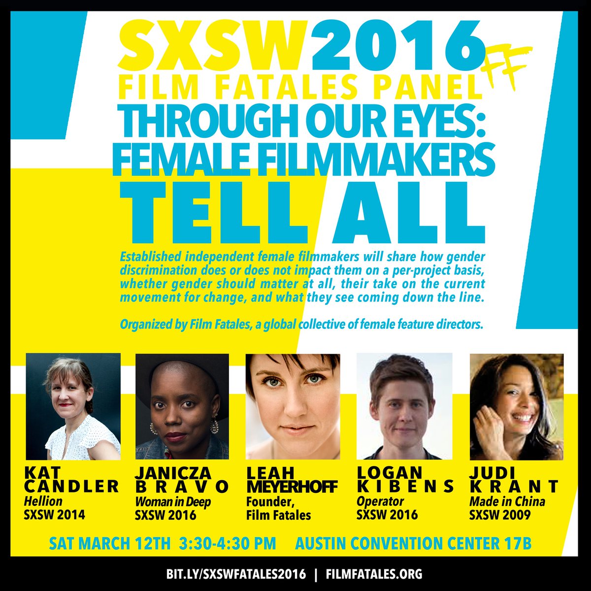 FilmFatalesOrg's tweet image. Join the Film Fatales Saturday at our #SXSW panel w/ @katcandler #JaniczaBravo @LeahMeyerhoff @logankaija @judikrant