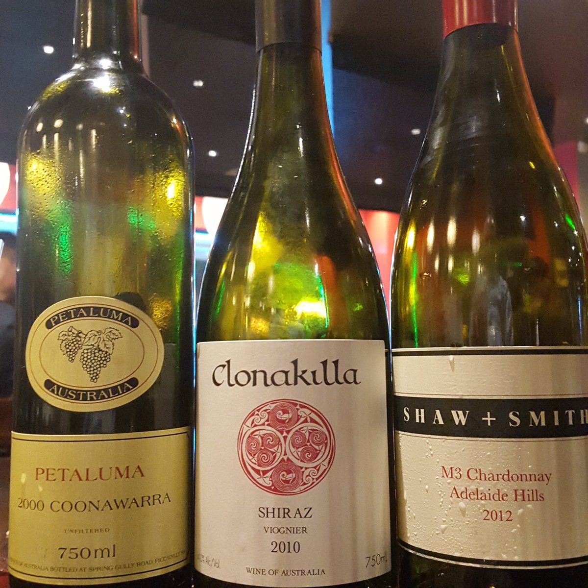 AustWineTasting's tweet photo. A few #aussiewine classics on AWTG @PetalumaWine @Clonakilla @shawandsmith #wine All top notch! BT https://t.co/VbLAJtHGFK