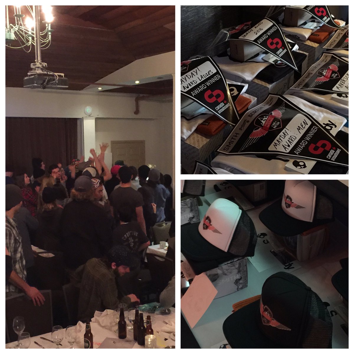 CanadaSnowboard's tweet photo. Big shout out to all our sponsors for making the Top Gun Awards Night so awesome! #prizetoss #airnation2016 https://t.co/rkT10oWnKG