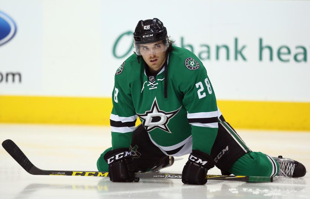 NHL's tweet photo. .@DallasStars' Stephen Johns, a 2010 2nd-rd. pick by @NHLBlackhawks, will make his NHL debut tonight in #CHIvsDAL. https://t.co/miLjLqg9Kj