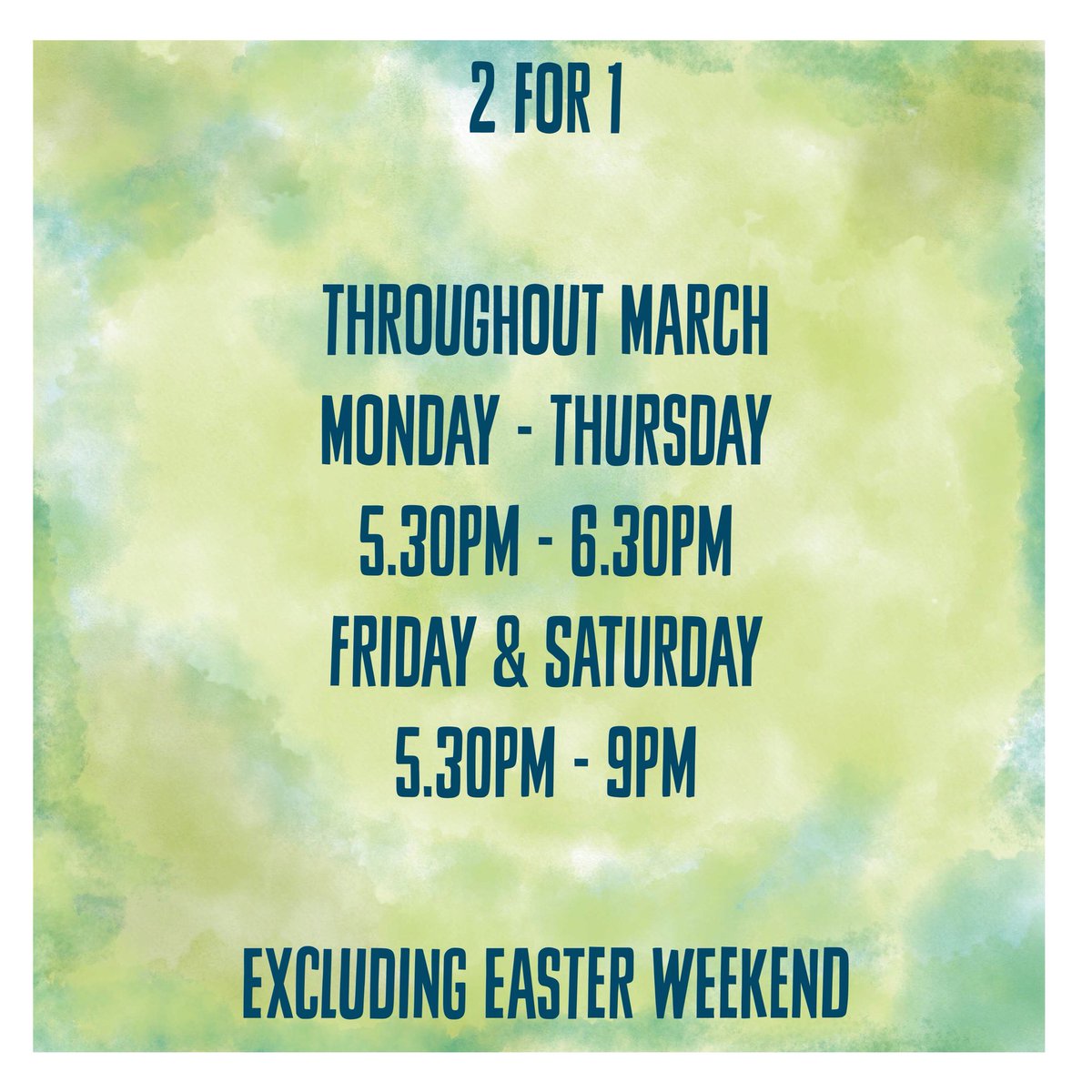 IT'S BACK

2 for 1

To book call 01880 820 577 ⚓️