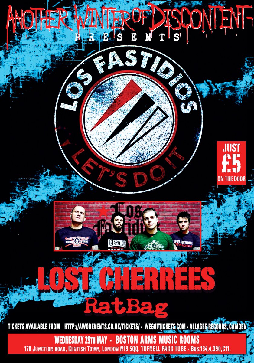 AWOD2016's tweet image. Tickets for rare LOS FASTIDIOS London gig on May 25th are only £5 from awodevents.co.uk/tickets don't miss out!!!