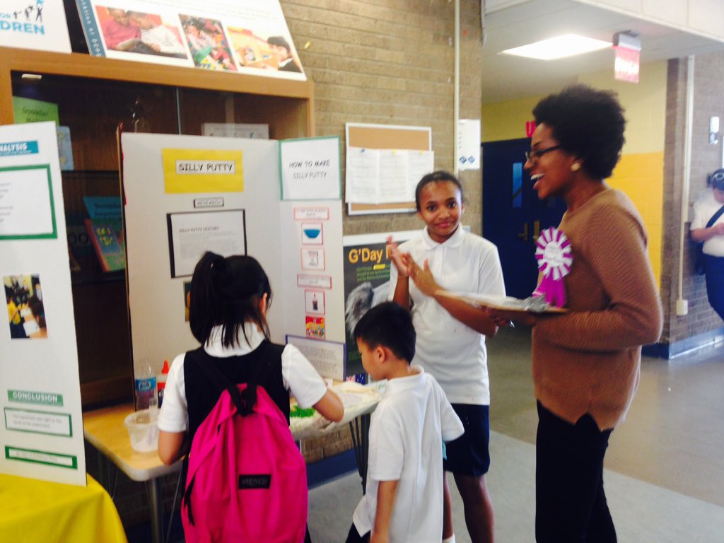 dcpspartners's tweet photo. Adopt a School partners @LightboxEnergy hard at work as the judges of the 1st annual @SeatonDC science fair https://t.co/FQmoFPkuwH