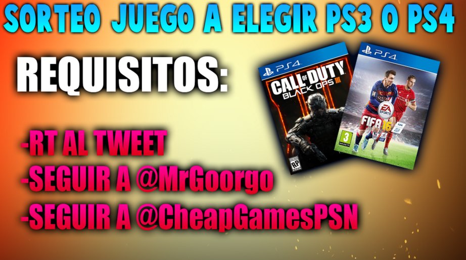 Goorgo's tweet photo. SORTEEEOO!!
-SEGUIR A @MrGoorgo 
-SEGUIR A @CheapGamesPSN 
DAR RT A ESTE TWEET!! https://t.co/VXKMo6KN8Y