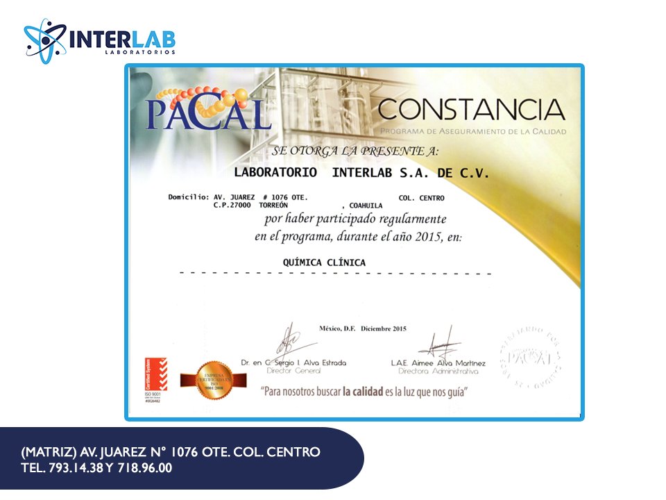 labInterlab's tweet image. El laboratorio interlab cumple con regímenes altos de calidad.