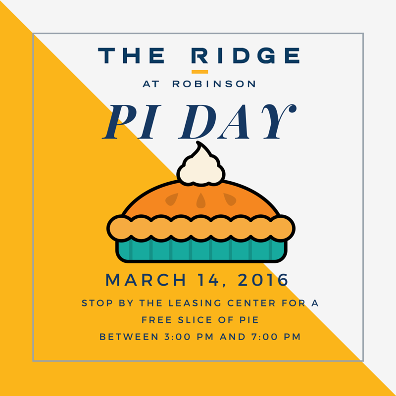 RidgeAtRobinson's tweet photo. Extended office hours on #pieday. Stop by to learn more about @RidgeAtRobinson &amp; enjoy pie! RSVP w/ private message. https://t.co/LtFyjK3SIj