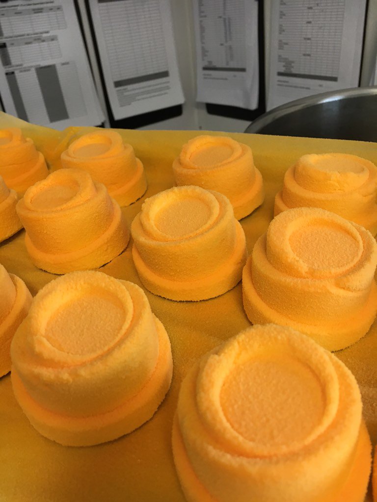 be_townson's tweet photo. White chocolate and orange cheese cakes? @Callebaut_ENG for a wedding today? @chocoshells https://t.co/ngbmXiBv3d
