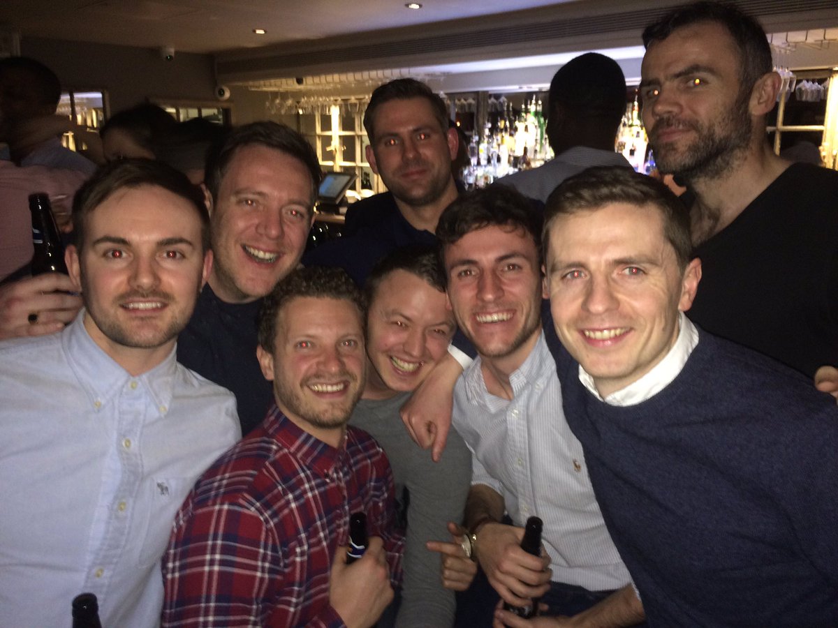 daretopatrick's tweet photo. Me and 7 other lads that can't kick a ball better than me #bangbangintotheroom #archerssoho @ClaphamRovers https://t.co/ZtPoZHO4nh