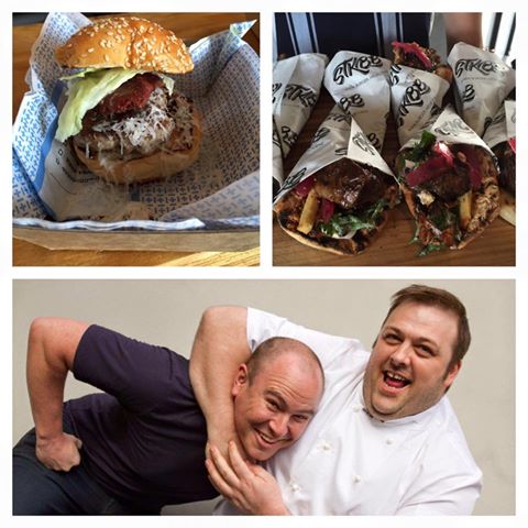 Burger v Souva challenge for @melbfoodandwine today. <a href="/JimmyGrants/">Jimmy Grants</a> <a href="/LukeCroston/">luke croston</a> hosts #STBB's <a href="/TyasPaul/">Jimmyluffnan</a> for round 2