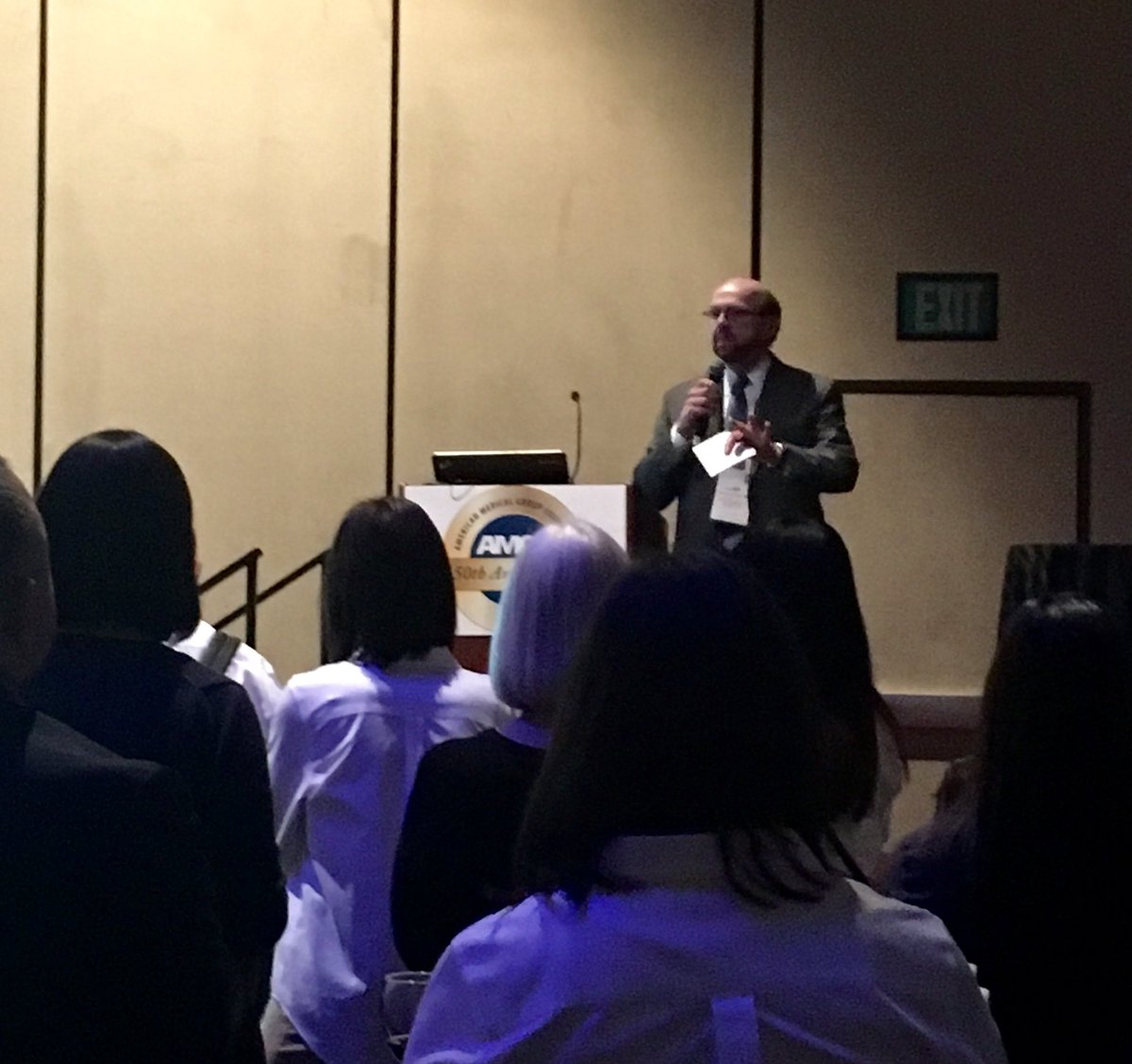 KellyRaible's tweet photo. ECG's Jim Boswell shared some inspiring opening remarks at the AMGA Foundation reception. @ecgmc https://t.co/EYe1lRK2mR