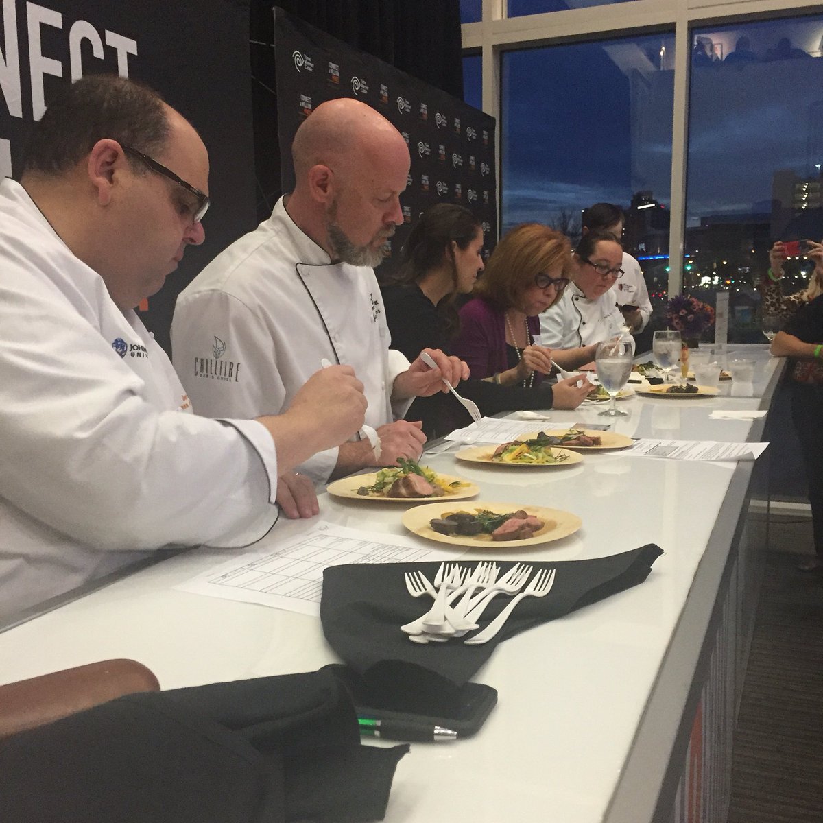 GTNCLT's tweet photo. Judging the final dishes! #stem2fork https://t.co/lG6pqOb787