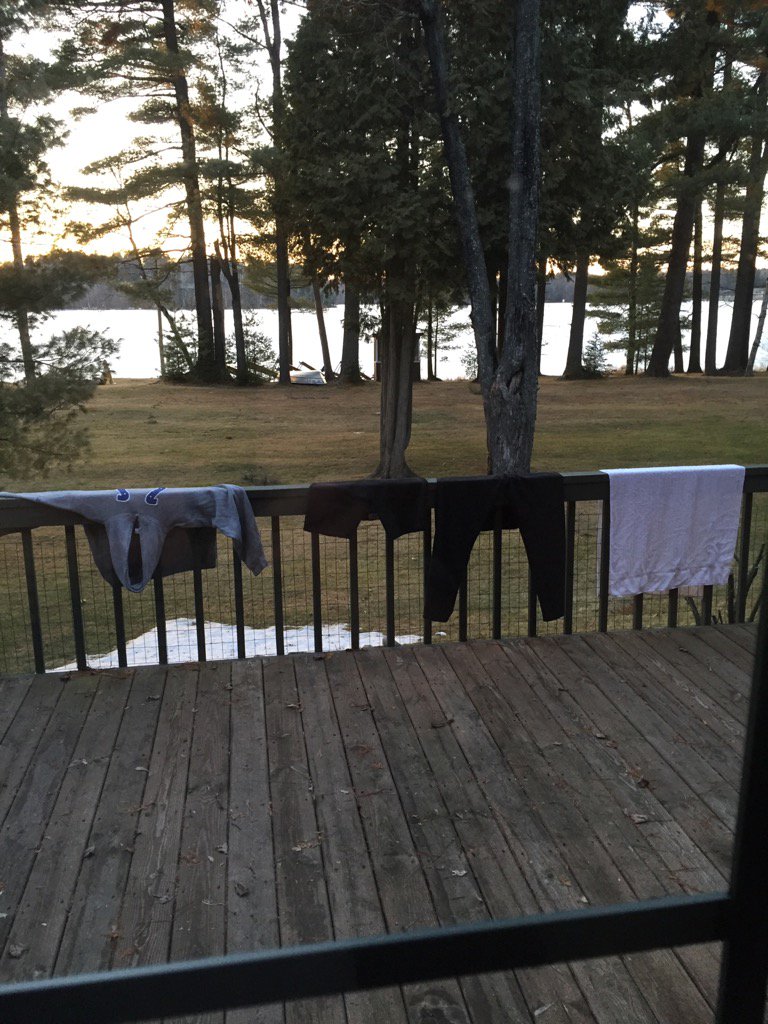 WhatsFrankThink's tweet photo. Gym stuff hanging on deck #proofofspring https://t.co/lCmvJMKEwE