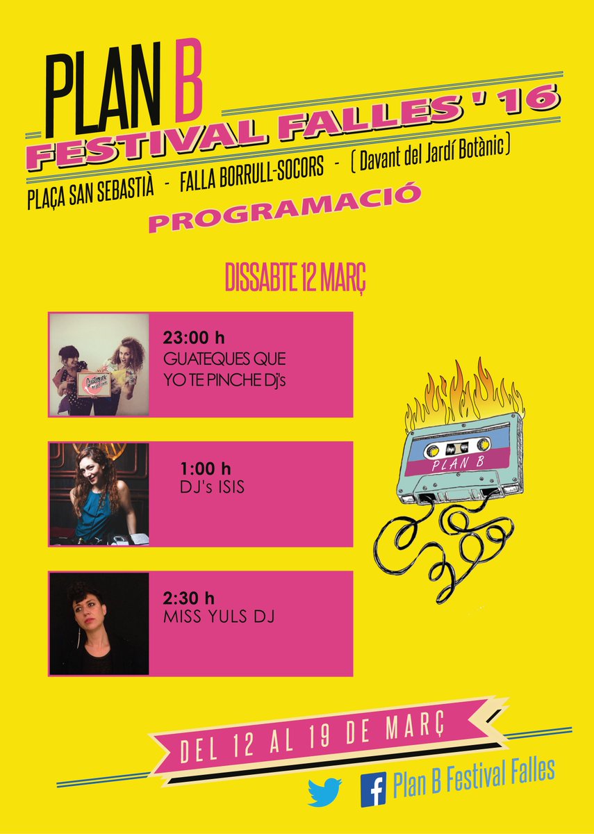 Mañana arranca #PlanBFallesFestival con 4 mujeres de infarto, Guateques que yo te pinché + Catalina Isis + <a href="/missyuls/">juliagarciapiqueras</a>