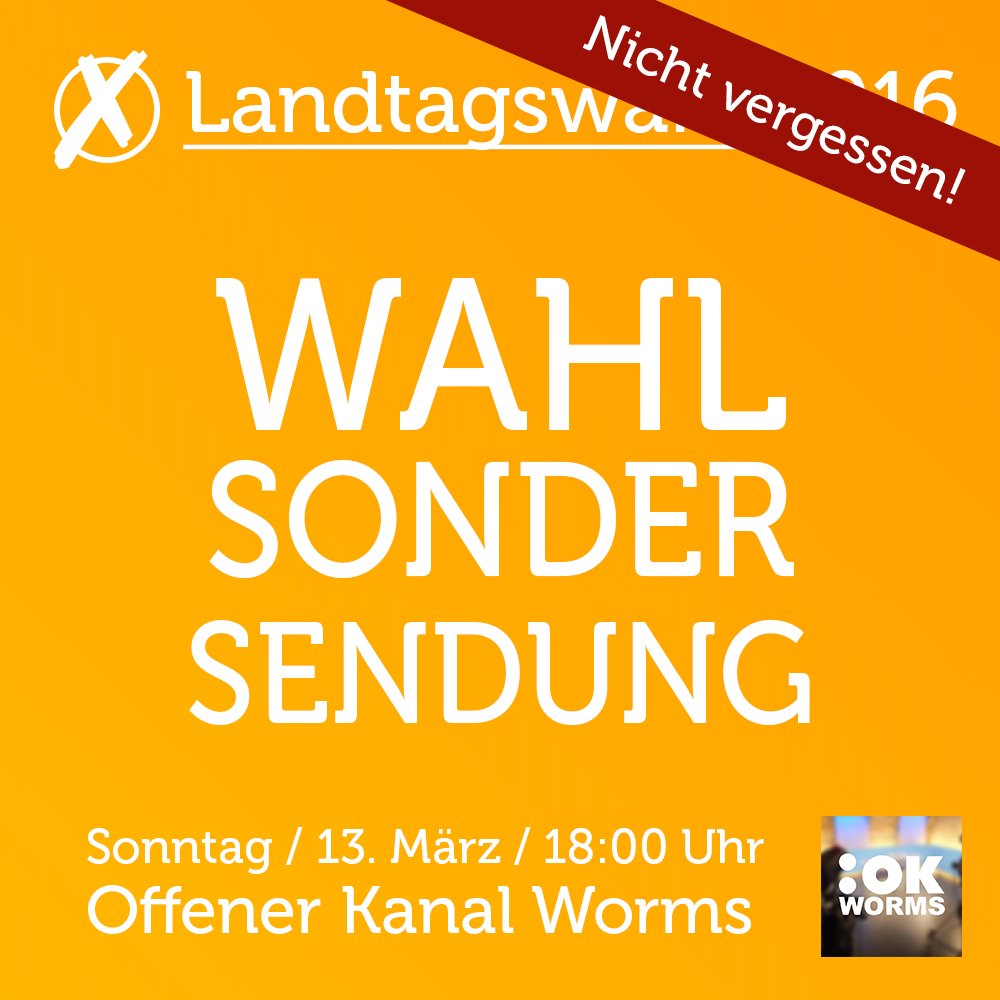 Nicht vergessen: Am Sonntag sind wir ab 18 Uhr live auf Sendung. <a href="/MarkusWolsiffer/">Markus Wolsiffer</a> moderiert. #ltwrlp #ltwbw #rlp16