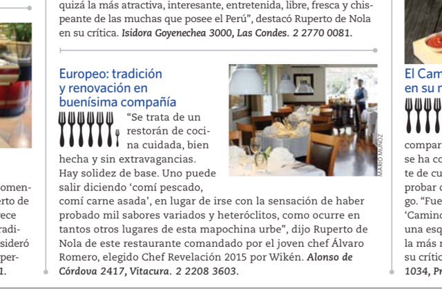 EuropeoRest's tweet photo. Europeo: tradición y renovación en buenísima compañía. Por #RupertoDeNola @RevistaWiken https://t.co/FxunyOvcAS