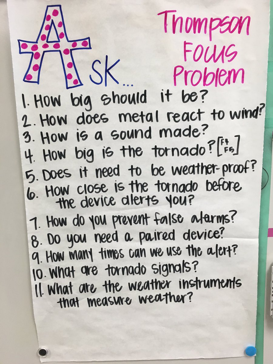 ThompsonTechies's tweet image. A lot of great questions today during the ASK step of our Engineering Design Process 👍🏻 #STEM #focusproblem