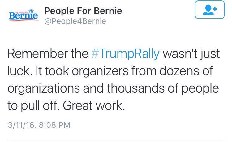 Bernie Sanders claims his Trump rioters is bringing people together