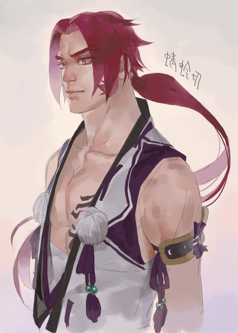 蜻蛉切さんラクガキしてたらつい熱中してしまいまして～～ハ～～私的に蜻蛉切さんは塗り込みたくなるキャラデザしてる 