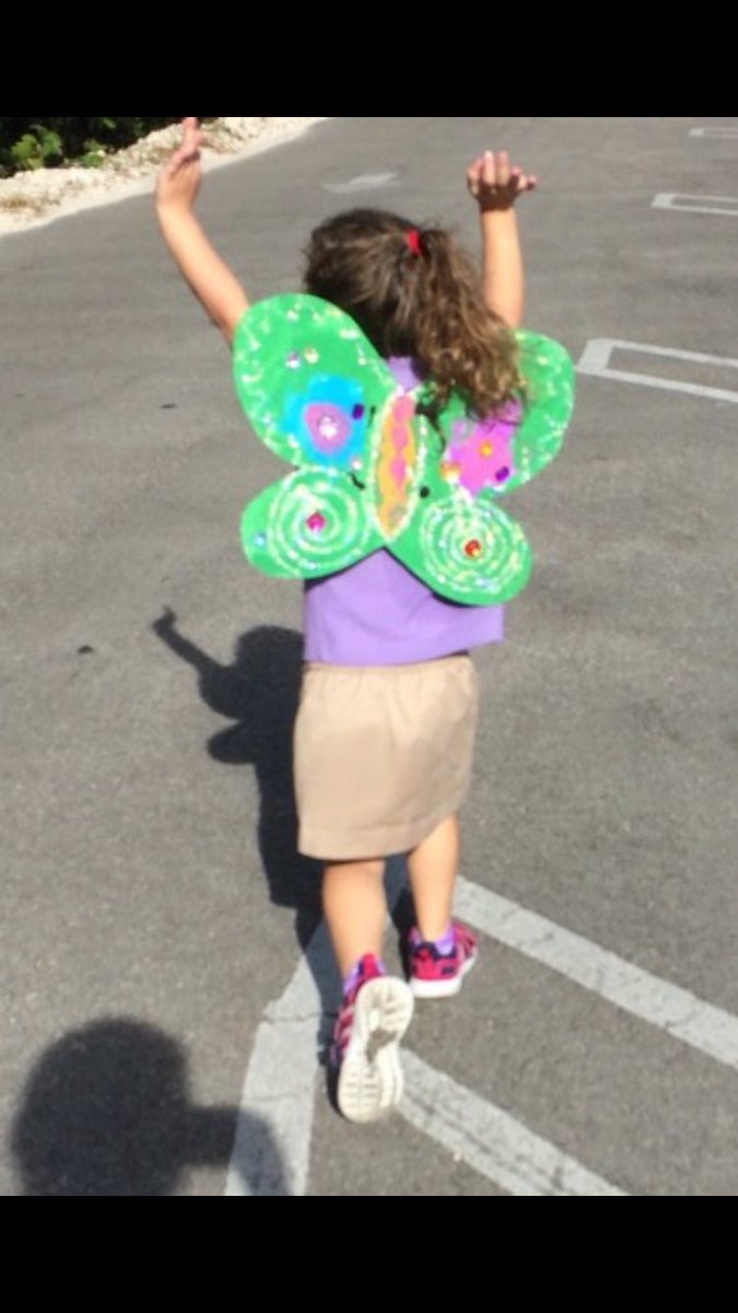 One of my students flying home in her new wings!#gslearning #goraiders #artshow #giveherwings