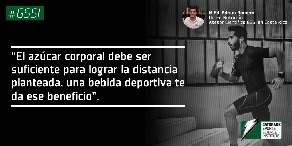#Gatorade está diseñado para aportar carbohidratos que pueden utilizarse como energía. #GSSI