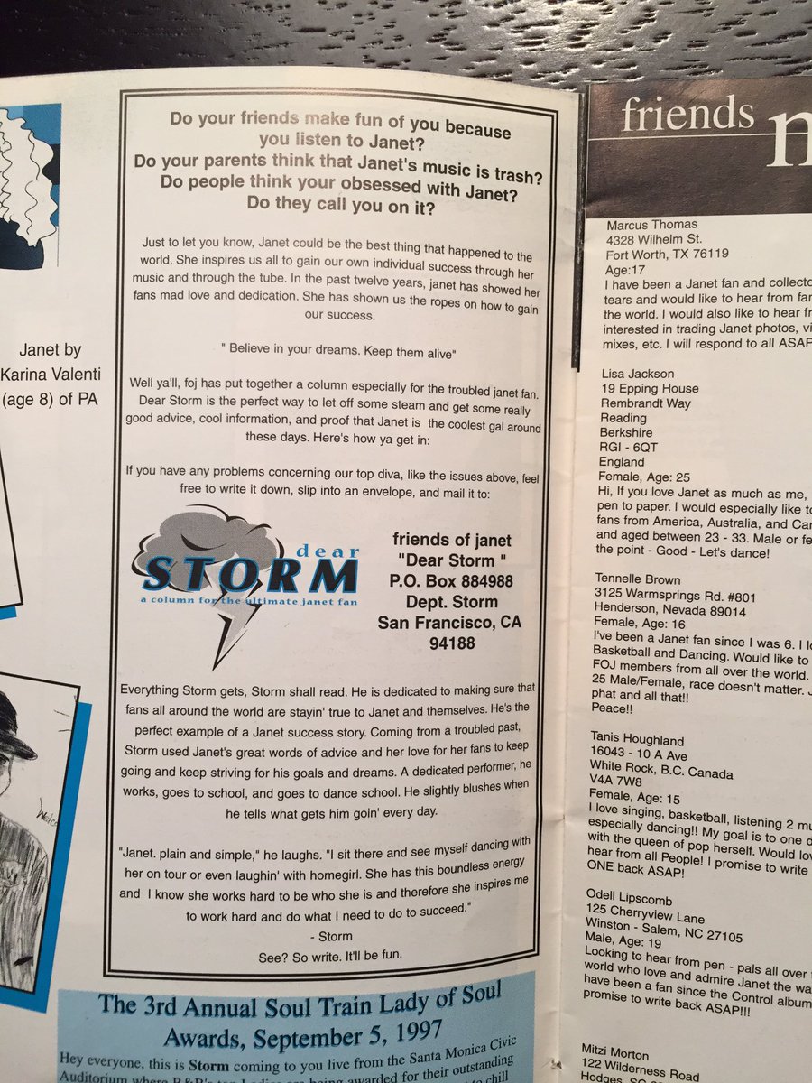 iamDAngil's tweet photo. #DearStorm #FOJ who used to wait by the mailbox for their issues of #DesignOfTheTimes? MEEEE!! @JanetJackson #first https://t.co/cNH79TeGL3