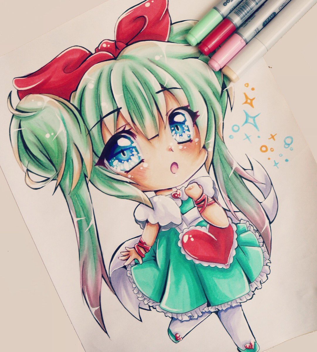 Kiriche On Twitter Working With Copicmarkers Anime Chibi