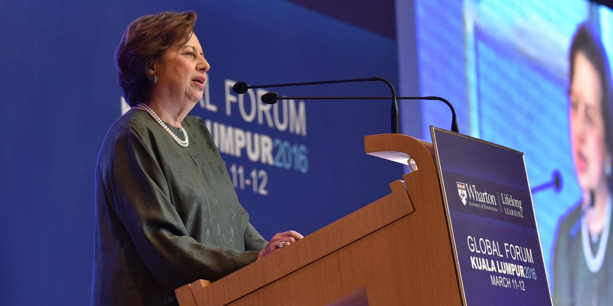 ICYMI Zeti Akhtar Aziz of <a href="/BNM_official/">Bank Negara Malaysia</a> gave the #WhartonForum keynote in #KualaLumpur: bit.ly/1TSIeNa