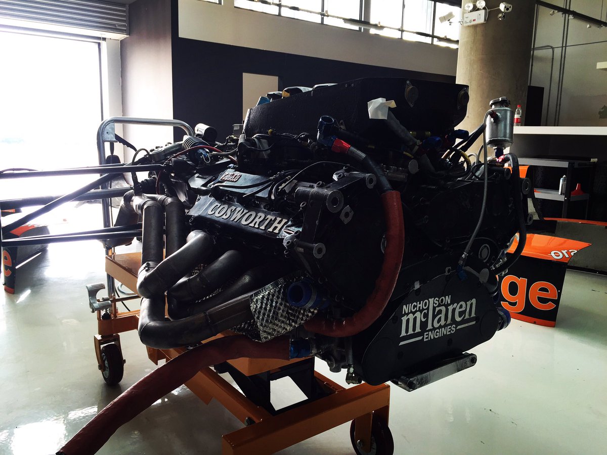 SH_F1Experience's tweet photo. Everyone is waiting for the next half of the F1! Guess what! It's #nicholson #mclaren ! #cosworth #v8 #engine #F1 https://t.co/KUp3p6xxSA