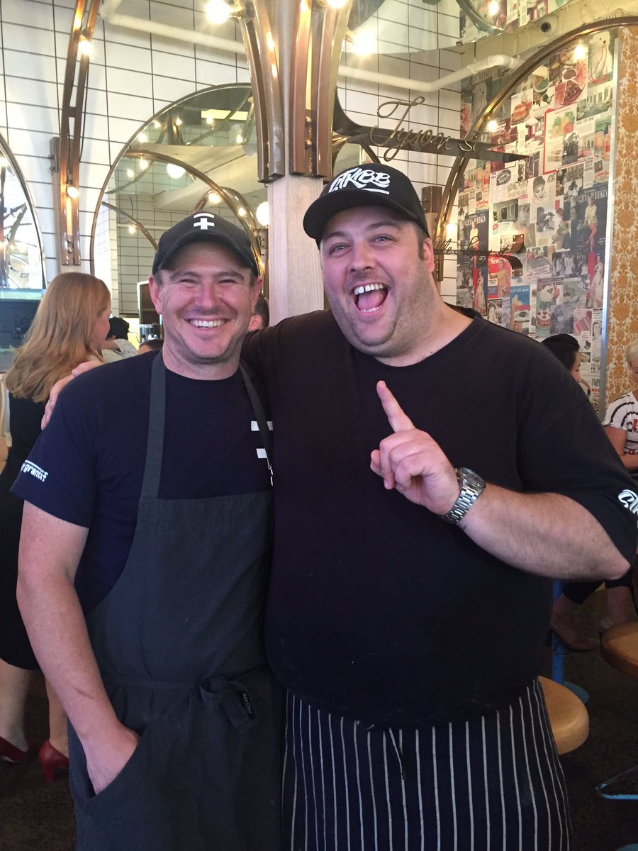 A rare sighting out of the kitchen! Thanks Chefs @lukecroston @tyaspaul for the laughs + the amazing food!