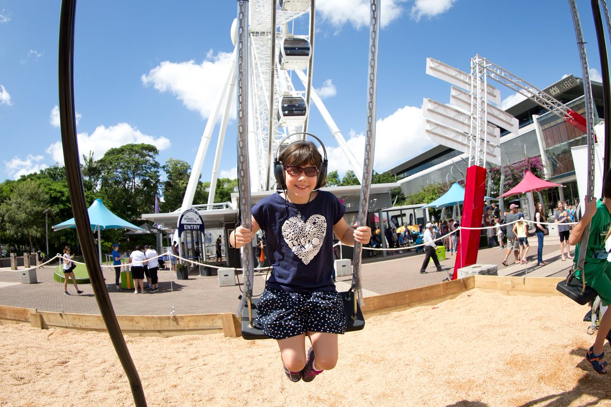 WSFBrisbane's tweet photo. Check out the @CSIROnews #InfinitySwing at #StreetScience all weekend at #WSFBrisbane https://t.co/Ch2g2EWEi8 https://t.co/XN5xOKKRt5