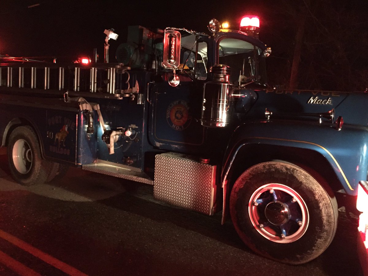 MVFD_5's tweet photo. Tanker 5 getting filled tonight by Port Vue VFC's, 1967 #Mack #RModel #opencab #volunteers #tankerco #tankerops https://t.co/VOcNyF8q9u