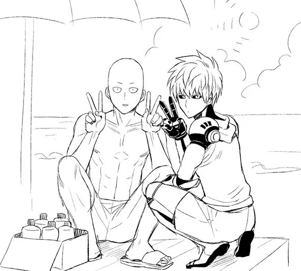 海水浴に行ったら休暇中のS級とB級のヒーローに出くわしてこういう写真撮らせてほしい 