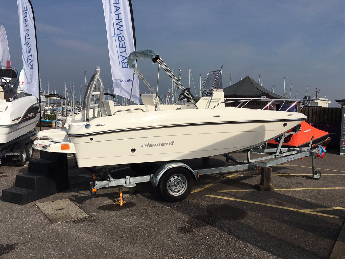 The new Bayliner CC6  at the Gosport Dry Stack Show, an excellent starter boat! <a href="/baylinerboats/">Bayliner Boats</a> <a href="/PremierMarinas/">Premier Marinas</a>