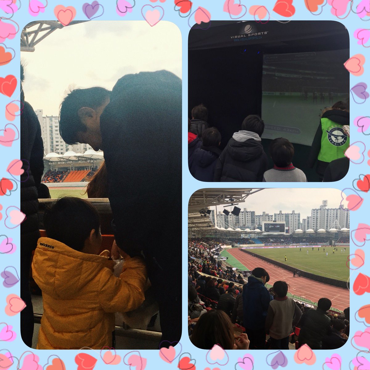 #성남FC 홈 개막전 풍경입니다. 만원관중에 직접 킥을 날려 볼수 있는 코너, 깔끔하게 정돈된 매점들과 소풍온것처럼 즐거워 하는 꼬마관중들의 웃음에서 #성남시 의 여가문화로 자리 잡아가는 발전상이 엿보이네요😊