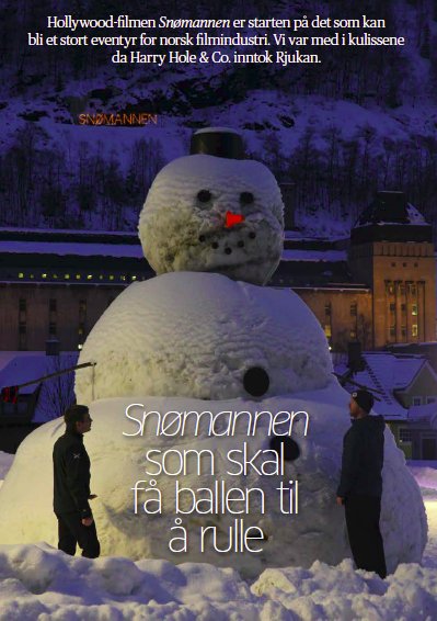 jfuruly's tweet photo. Bak kulissene på innspillingen av Snømannen på Rjukan i dagens Aftenposten. Mer på nett: https://t.co/pGUKMdUtfB https://t.co/uFZ5Mbz7Hd