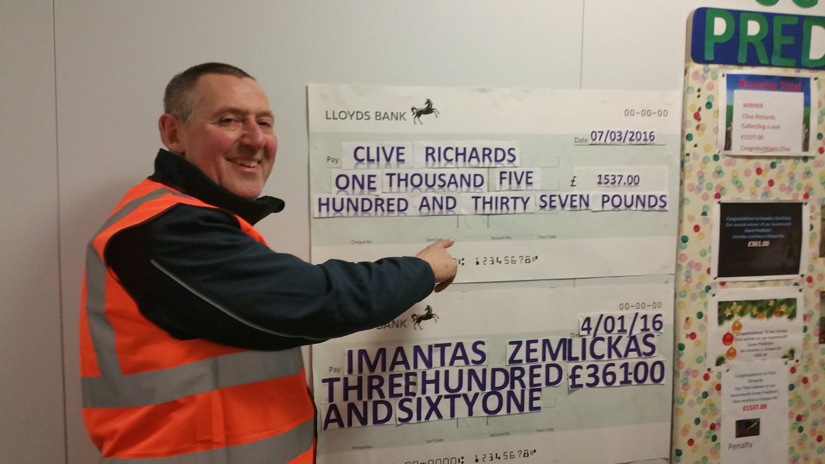 Well done cliffy on football score predictor <a href="/AvonmouthNights/">TescoAvonmouthNights</a> <a href="/rutter552/">Mrs Rutter</a> <a href="/G__1980/">Gareth Rogers</a> @tfloudy <a href="/andyphillips868/">Andy Phillips</a>