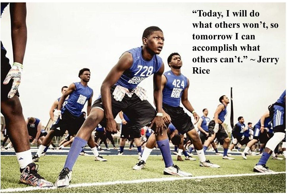 smsbacademy's tweet photo. “Today, I will do what others won’t, so tomorrow I can accomplish what others can’t.” ~ Jerry Rice #SMSBTakeover https://t.co/2ESR8Q1PTF