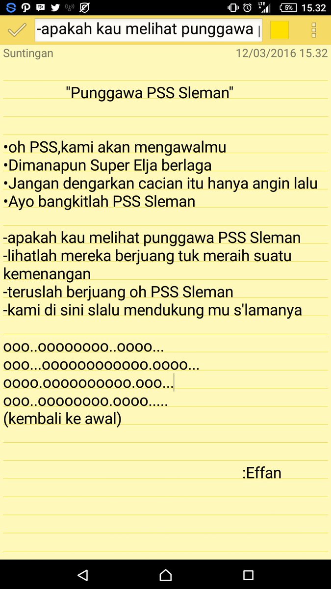 __effan__'s tweet photo. @MILITIA_PSS1976 nadane aku jukuk seko lagu jkt..tur lirike real asli gaweanku lhoπππ monggo di tampi #ChantPSS https://t.co/hSxAZYq14C