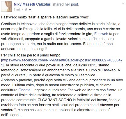 snwoppetta's tweet photo. #Fastweb: "fast" a sparire e lasciarti senza "web". Diffidate da garanzie&amp;promesse di @FASTWEB e Ondatel! #fibra100 https://t.co/8Q26oms7Rm